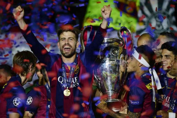 La celebración del Barcelona campeón de la Champions League