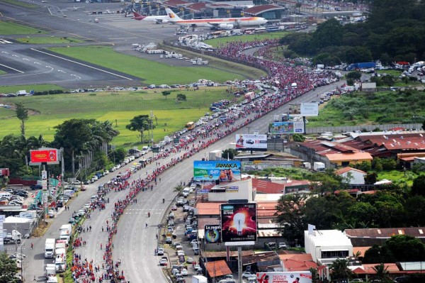 Espectacular celebración de la selección de Costa Rica en San José