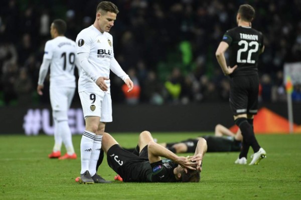 Con gol de Guedes 'in extremis', el Valencia elimina al Krasnodar en Europa League