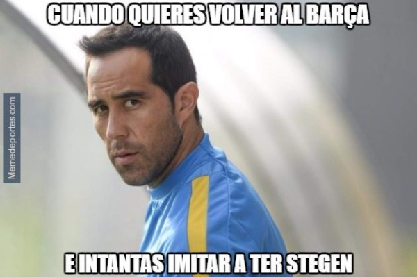 ¡Acribillan a Claudio Bravo y Guardiola en los memes de la Champions League!