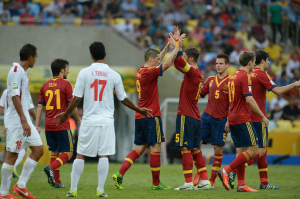 España aplastó 10-0 a Tahití en la Copa Confederaciones