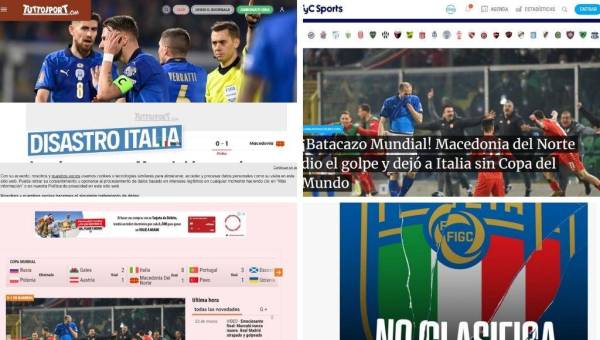 Los medios italianos no perdonan a su selección tras quedarse afuera del Mundial de Qatar 2022. No pudieron vencer a Macedonia del Norte en el repechaje.