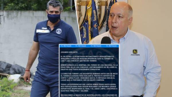 Motagua emite comunicado de prensa anunciando las decisiones para el futuro del club tras fracasos en Liga y Concacaf