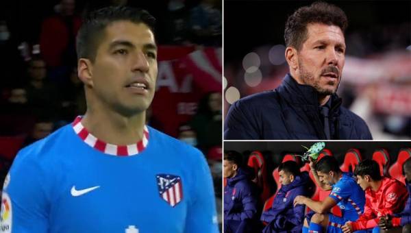 Luis Suárez no ocultó su gran enfado al momento de ser sustituido en el Sevilla-Altlético.