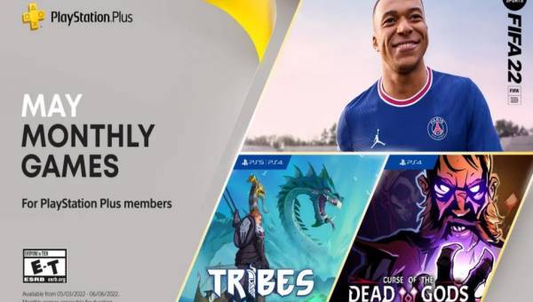 La alineación de juegos gratuitos para los suscriptores de PlayStation Plus para el mes de mayo incluyen a FIFA 22, Tribes of Midgard y Curse of the Dead Gods.