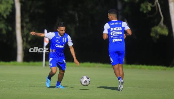 El defensor Carlos Argueta durante el entrenamiento de este lunes con la Selección de Honduras. Foto: Moisés Valenzuela.
