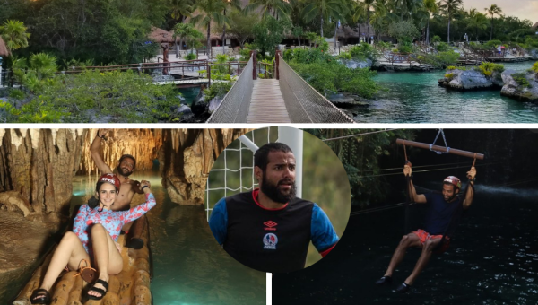 El arquero merengue y su esposa eligieron pasar su experiencia en Xel-Há, un parque ecológico ubicado en el estado de Quintana Roo, México.