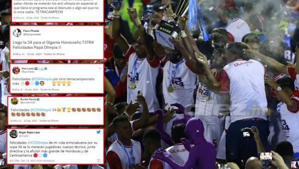 Olimpia nuevamente se coronó campeón en Honduras y recibió miles de mensajes en las redes sociales.