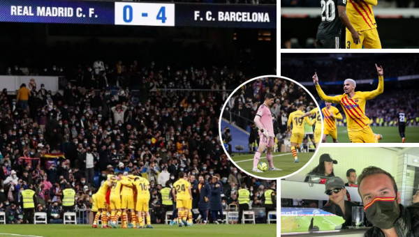 Real Madrid fue humillado por el Barcelona y estas son las imágenes que no se vieron en TV. El abrazo de Xavi a Vinicius, Piqué defiende a Ter Stegen de un encontronazo y la famosa cantante en el Bernabéu.