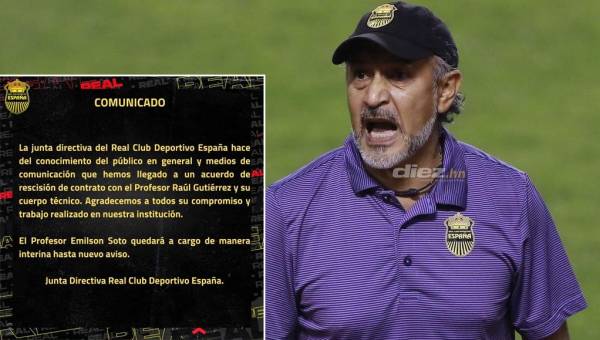 OFICIAL: Potro Gutiérrez es despedido como técnico del Real España por malos resultados en el Clausura 2022