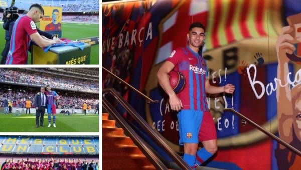 Las imágenes de la presentación de Ferran Torres como nuevo jugador del Barcelona. El ex del Manchester City se mostró muy contento con el recibimiento de la gente.