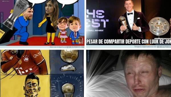 Siguen los memes en las redes sociales tras la gala del Premio The Best donde Robert Lewandowski fue el ganador. Messi y Cristiano Ronaldo son víctimas de burlas.
