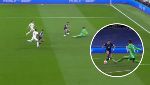 ¡Dejó en el suelo a Courtois! El tremendo gol que hizo Mbappé, pero fue anulado por fuera de juego en el Real Madrid-PSG