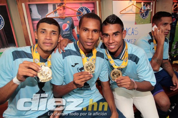 Así celebró Motagua en su camerino