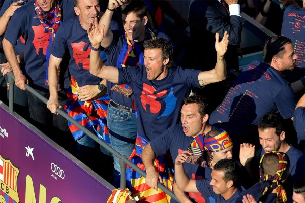 Barcelona celebra en su ciudad el título de Champions