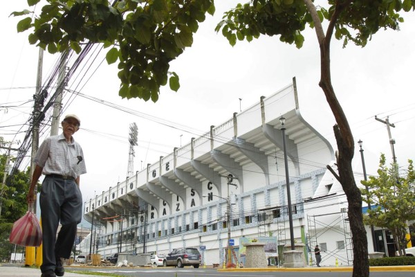 Así quedó la nueva fachada del estadio Morazán de San Pedro Sula