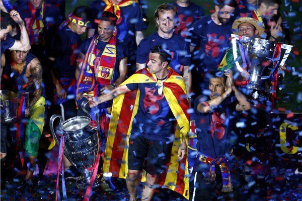 Barcelona celebra en su ciudad el título de Champions