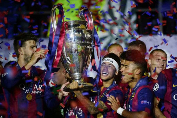 La celebración del Barcelona campeón de la Champions League