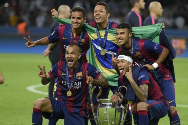 La celebración del Barcelona campeón de la Champions League