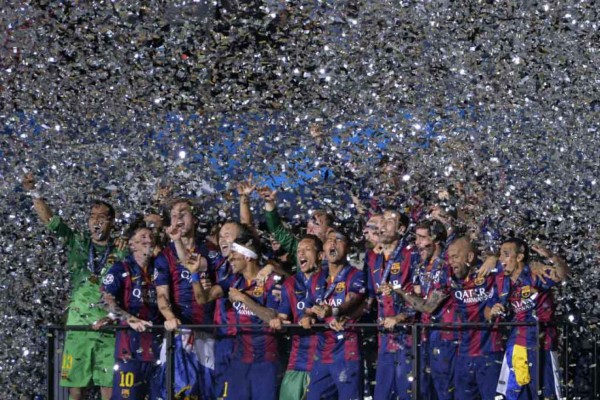 La celebración del Barcelona campeón de la Champions League