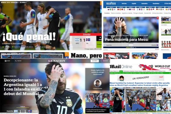 Prensa mundial: Messi el señalado por empate de Argentina ante Islandia