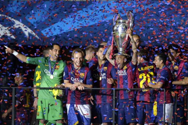 La celebración del Barcelona campeón de la Champions League