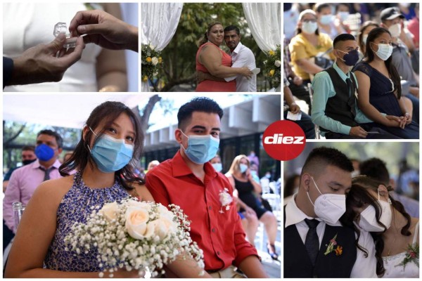 ¡Locura de amor en San Valentín! Un total de 44 parejas salvadoreñas celebran boda colectiva en el parque de los enamorados