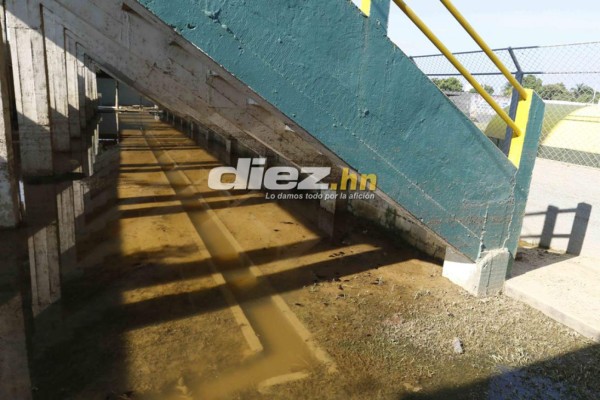 Las imágenes del estadio Humberto Micheletti de El Progreso tras el devastador paso de Eta