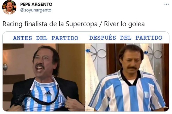 Memes: Boca Juniors no se salva de las burlas tras la paliza de River Plate a Racing en la Supercopa Argentina