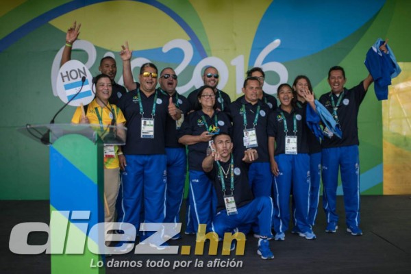 Así fue la bienvenida oficial a la delegación hondureña en Río de Janeiro.