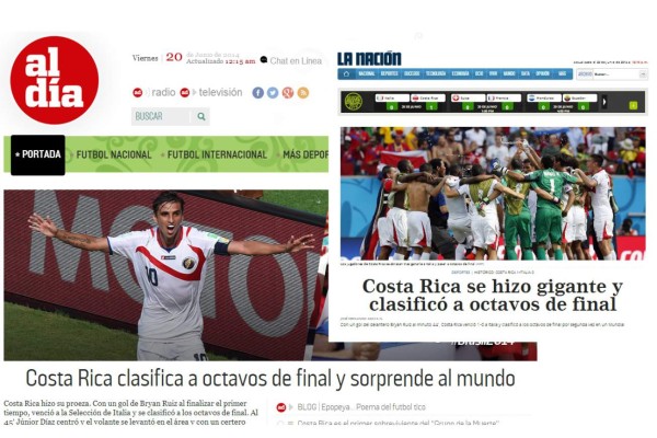 'Costa Rica se hizo gigante”, asegura la prensa tica
