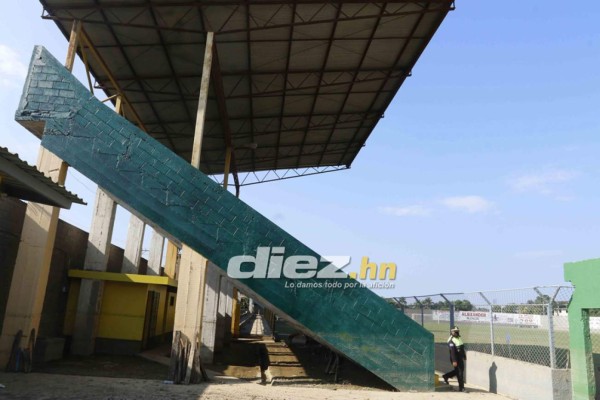 Las imágenes del estadio Humberto Micheletti de El Progreso tras el devastador paso de Eta