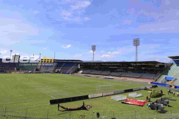 Así preparan la eventual premiación por el título del Olimpia en el estadio Nacional