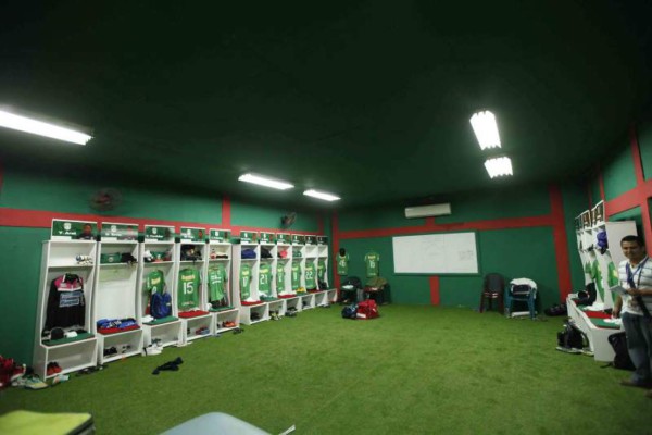 El bonito camerino de Las Delicias, equipo que eliminó a Motagua en la Copa Presidente 2018&nbsp;&nbsp;