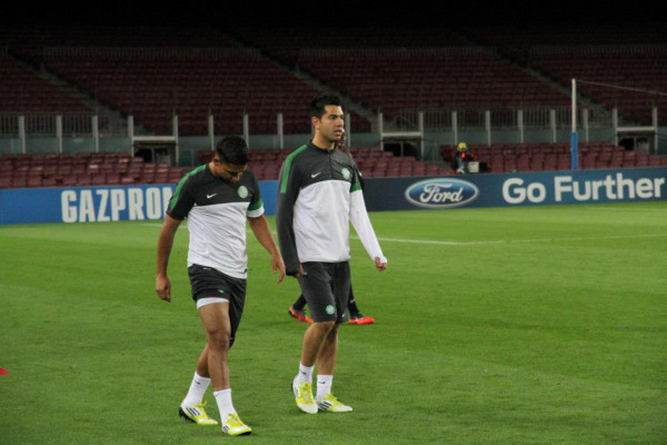 Emilio y Celtic entrenaron en el Camp Nou