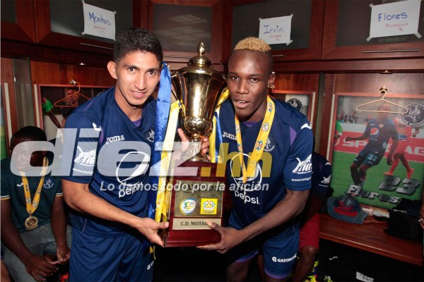 Así celebró Motagua en su camerino