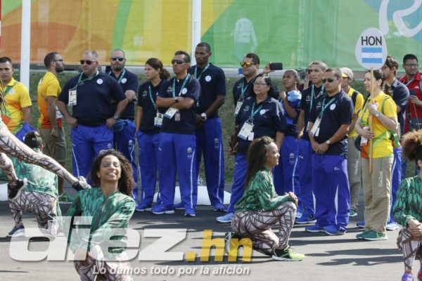 Así fue la bienvenida oficial a la delegación hondureña en Río de Janeiro.