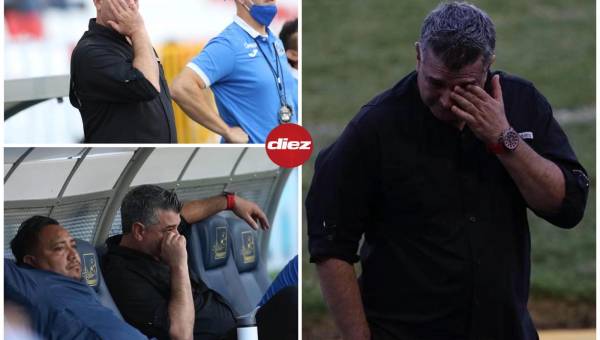 Diego Vázquez rompe en llanto en el banquillo de Motagua en el juego de su despedida ante Platense