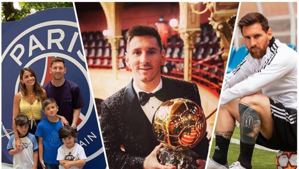 Lionel Messi junto a su familia y Balón de Oro conquistado. Ahora son siete. *