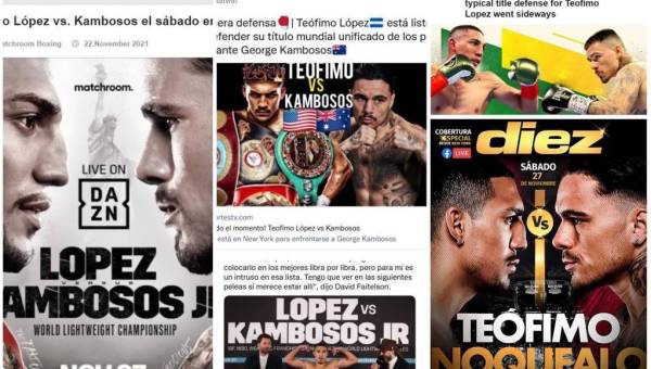 El boxeador hondureño Teófimo López tendrá oportunidad este sábado de seguir agigantando su nombre cuando le toque enfrentarse a George Kambosos en la defensa de su corona unificada del peso ligero.