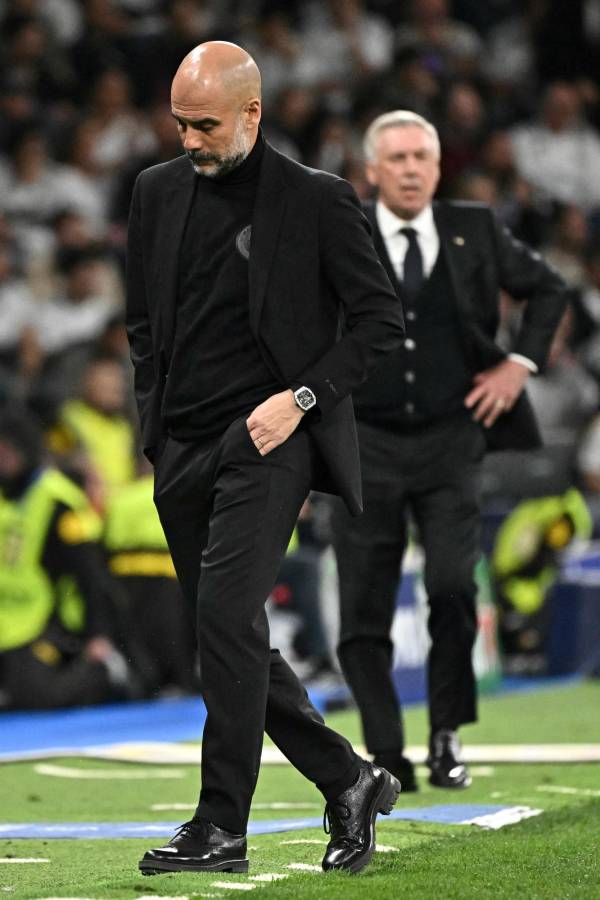 Real Madrid - City: Guardiola explota en el Bernabéu, el extraño gesto de Ancelotti y el cruce de Vinicius con rival