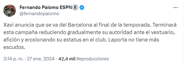 Xavi se va del Barcelona en junio y la prensa reacciona: “Se acabó la farsa; adiós a LaLiga”