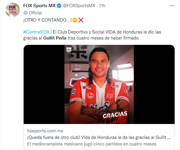 “Otro fracaso más” y “lo mandaron a casa”: prensa mexicana es dura con Gullit Peña tras salida del Vida