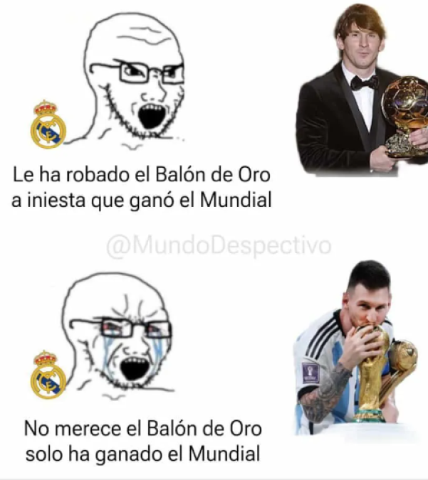 No se olvidaron de Cristiano Ronaldo: Así fueron los jocosos memes de Messi en la gala del balón de Oro 2023