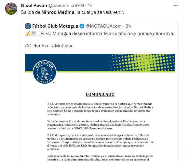 Lo que dicen los periodistas hondureños sobre el despido de Ninrod Medina en Motagua: “Nunca fue el DT que ocupaban”