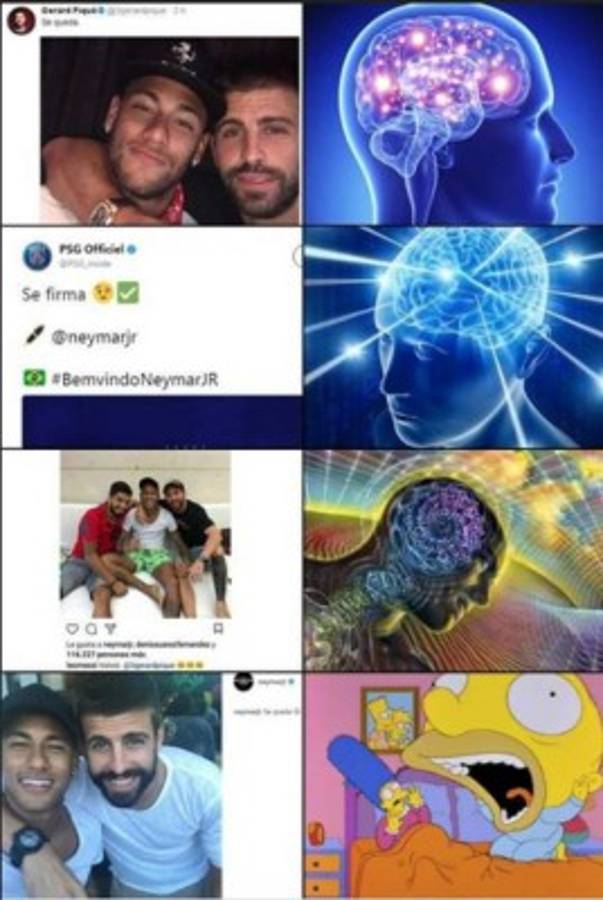 Neymar visita a sus ex compañeros y acribillan en memes al Barcelona