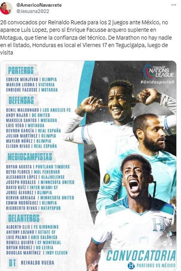 Honduras-México: Así reaccionó la prensa a la convocatoria de Reinaldo Rueda con la ausencia de Pinto y el llamado de Facussé