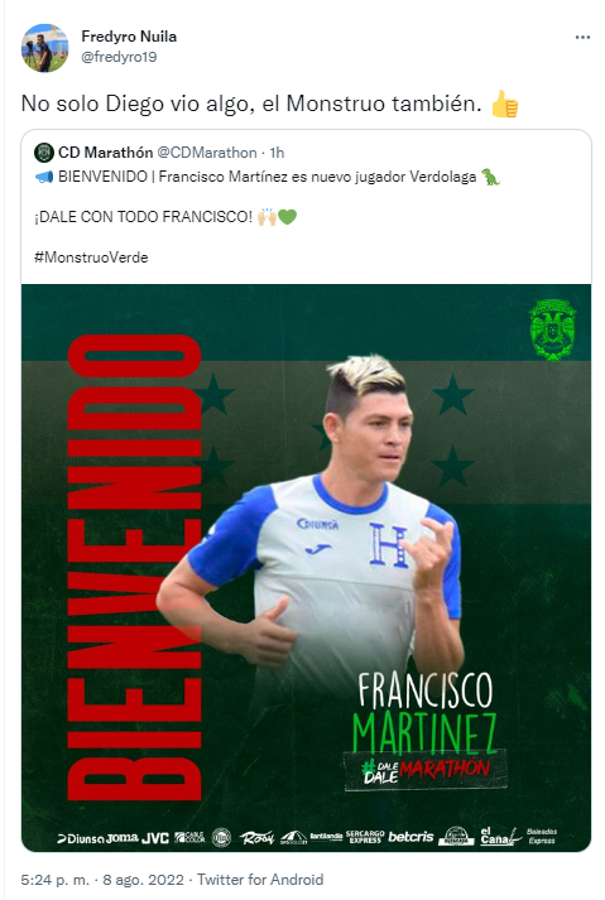 ¡De Tercera a Primera! Periodistas reaccionan tras anunciarse el fichaje de Francisco Martínez por el Marathón