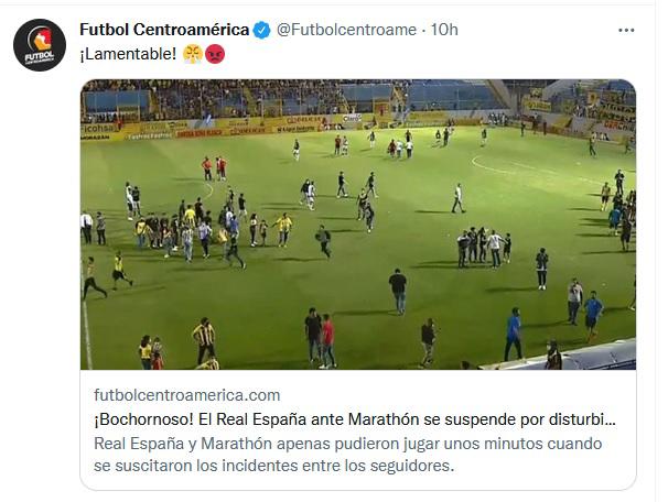 “Terrible” y “clásico manchado”: La prensa internacional y periodistas sobre los incidentes en el Real España-Marathón