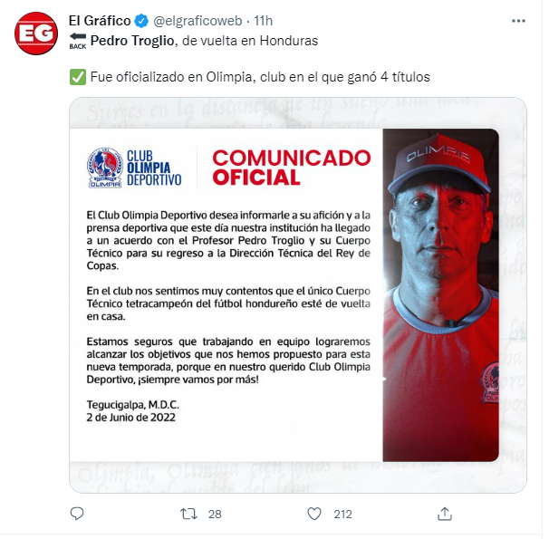 La reacción de la prensa ante la vuelta de Pedro Troglio a Olimpia: ‘‘Vuelve a dirigir a un viejo amor’’